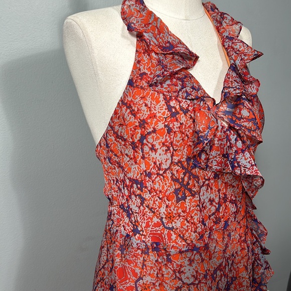 MM Couture by Miss Me Halter Strap Floral Wrap Dress with Ruffles Size Small - Picture 4 of 16